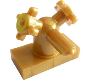 LEGO Pearl Gold Tap 1 x 2 with Two Handles (13770 / 28920)
