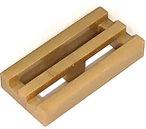 LEGO Pearl Gold Tile 1 x 2 Grille (2412 / 30244)
