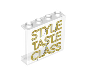 LEGO Panel 1 x 4 x 3 with 'STYLE TASTE CLASS' (35323 / 78504)