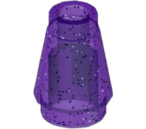 LEGO Transparent Purple Glitter Cone 1 x 1 (28701 / 59900)