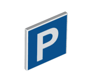 LEGO Roadsign Clip-on 2 x 2 Square with Parking P sign (15210 / 98351)