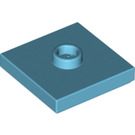 LEGO Medium Azure Plate 2 x 2 with Groove and 1 Center Stud (23893 / 87580)