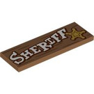 LEGO Tile 2 x 6 with 'Sheriff' and Star (69729 / 102136)