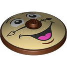 LEGO Dish 4 x 4 with Cogsworth Face (Solid Stud) (3960 / 102132)