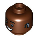 LEGO Head with Clenched-Teeth Smile and Hearing Aid (Recessed Solid Stud) (3626 / 100320)