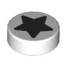 LEGO Tile 1 x 1 Round with Black Star (35380 / 102763)