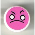 LEGO Tile 1 x 1 Round with Emoji, Dark Pink Angry Face (35380)