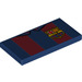 LEGO Tile 2 x 4 with FC Barcelona Red Stripes (87079 / 100736)