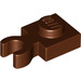 LEGO Reddish Brown Plate 1 x 1 with Vertical Clip (Thick Open 'O' Clip) (44860 / 60897)