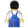 LEGO Boy, Blue Overalls, Black Hair Minifigure